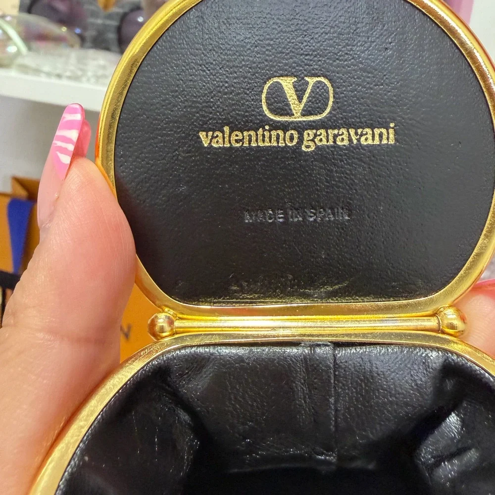 Valentino Garavani Black and Gold Coin Pouch - Picture 13 of 14